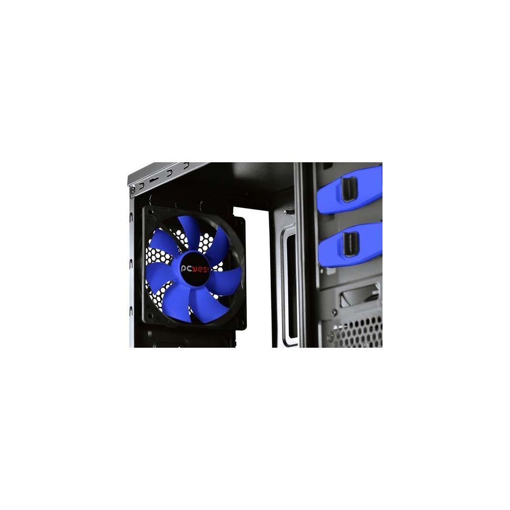 Gabinete PcYes Mid Tower Chacal Azul com 1 FAN LED Frontal Lateral em Acrílico CHACALPTOAZ2FCA