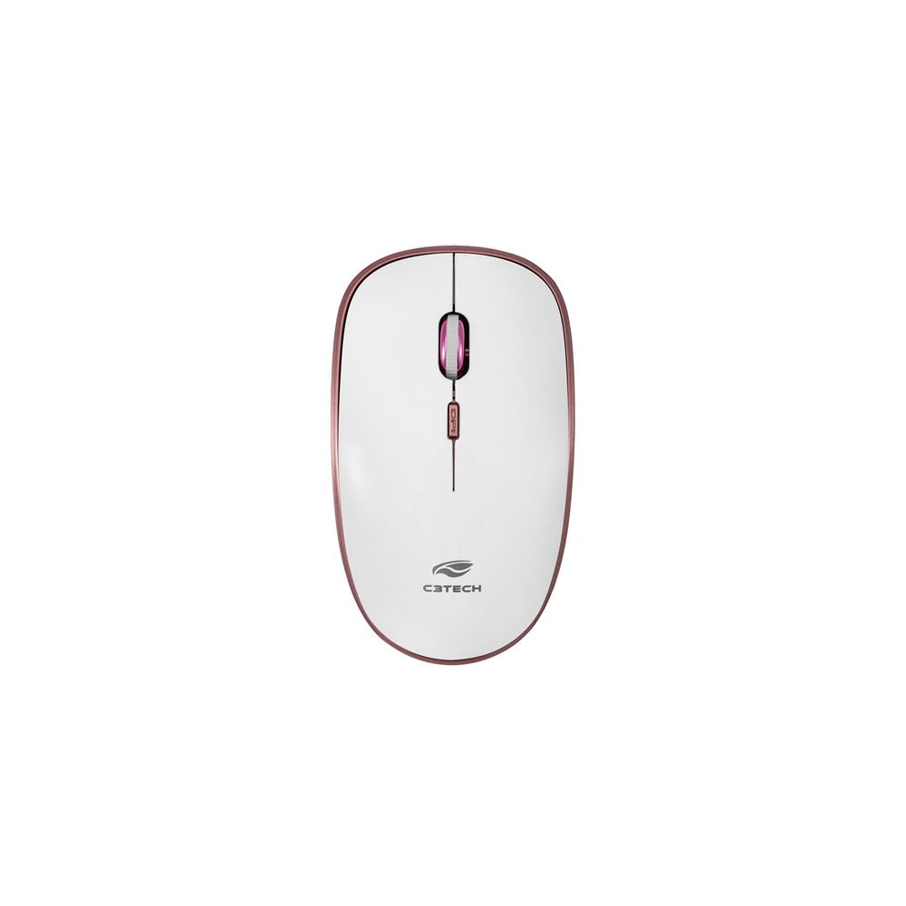 Kit Teclado + Mouse Sem Fio,K-W510PWH, Branco/Rosê - C3-Tech