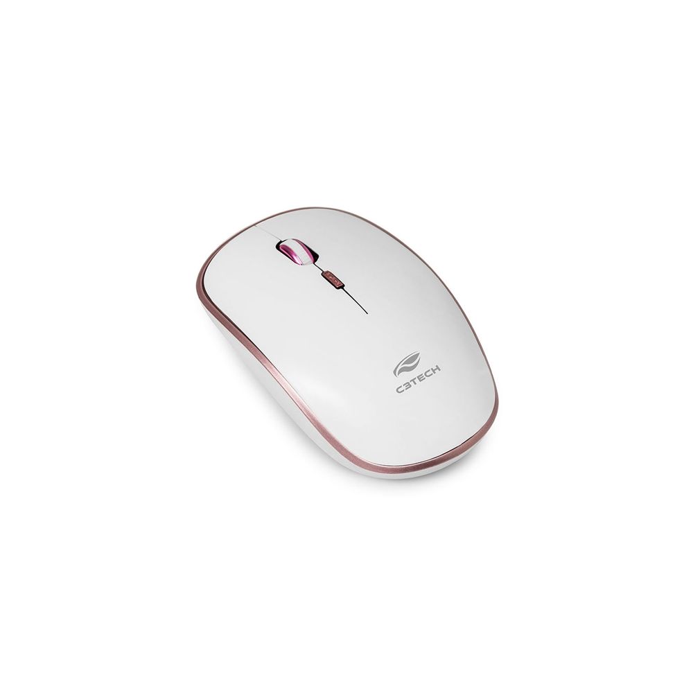 Kit Teclado + Mouse Sem Fio,K-W510PWH, Branco/Rosê - C3-Tech