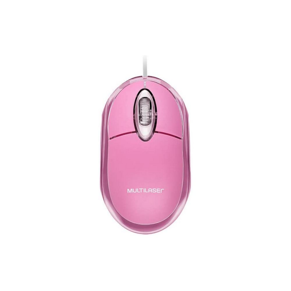 Mouse Classic Óptico Rosa com Fio USB MO181 - Multilaser 