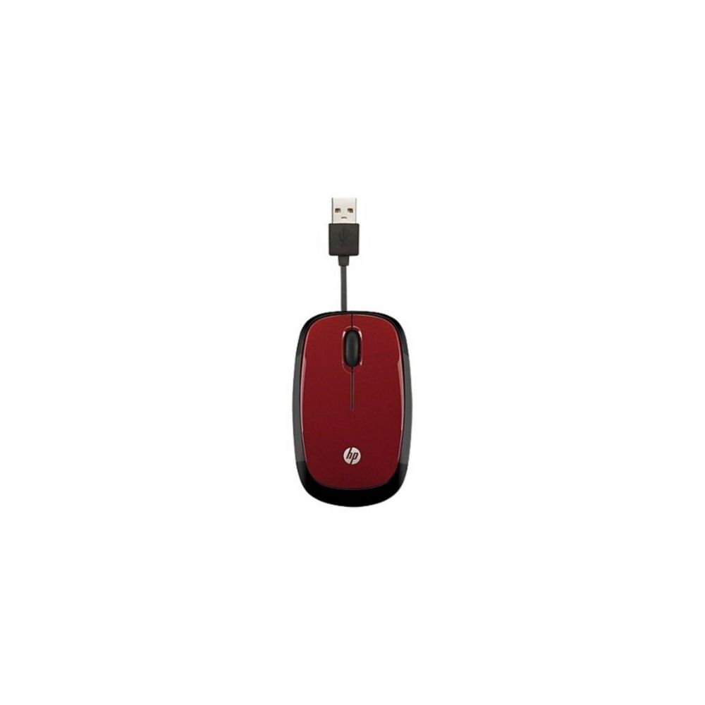 Mouse Retrátil X1250 USB Óptico Vermelho - HP