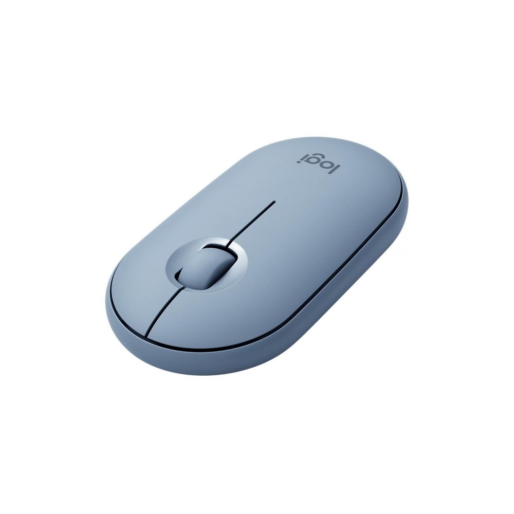 Mouse Óptico Sem Fio M350, Pebble, 1000 DPI, Azul Logitech