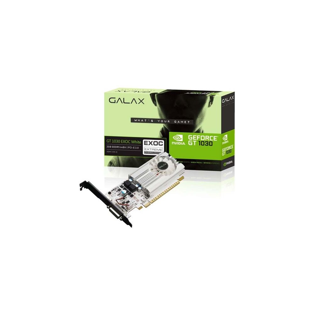 Placa de Vídeo VGA NVIDIA Galax GEFORCE GT 1030 2GB DDR5 64Bits