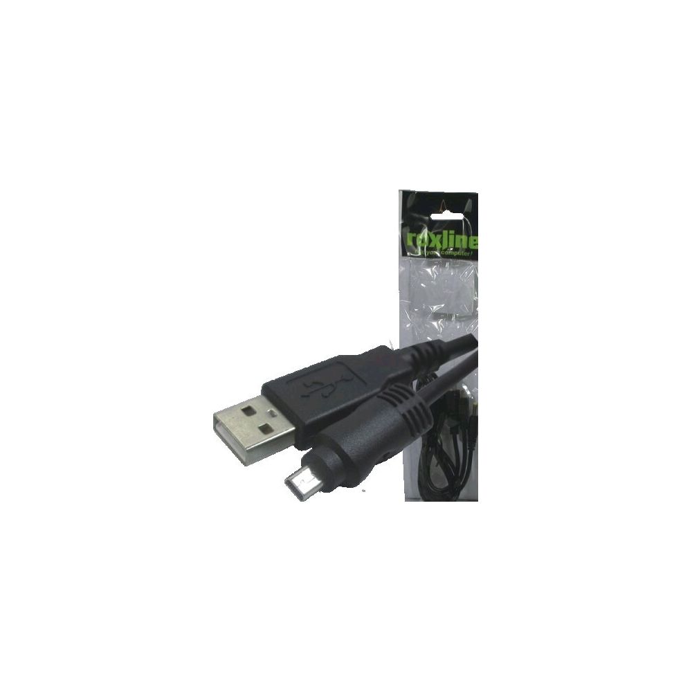 Cabo USB-A Macho X USB Mini 8 Pinos Preto 1,5MT - Roxline