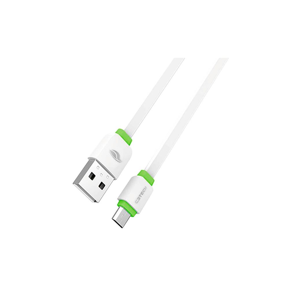 Cabo USB x Micro USB 1m Branco e Verde CB-100WH - C3Tech