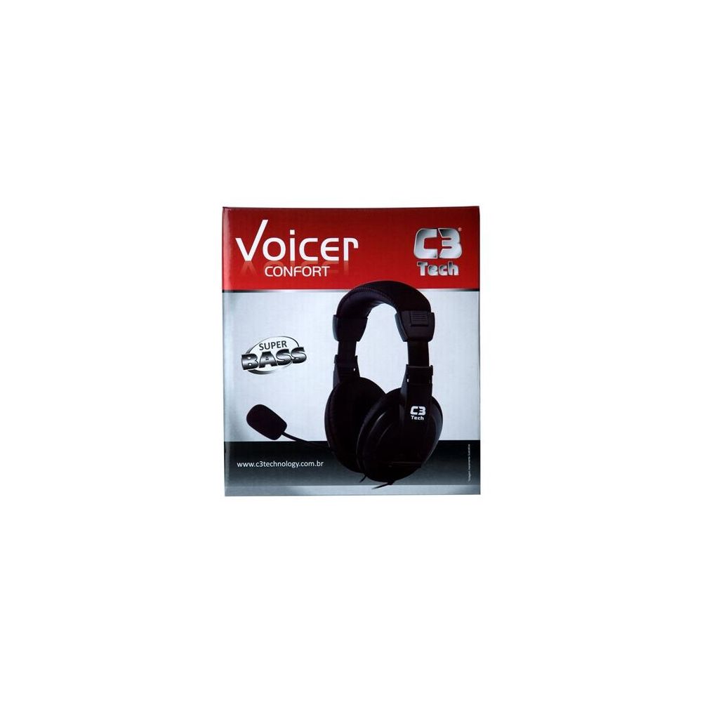 Headset com Microfone Voicer Confort Preto MI-2260 - C3Tech
