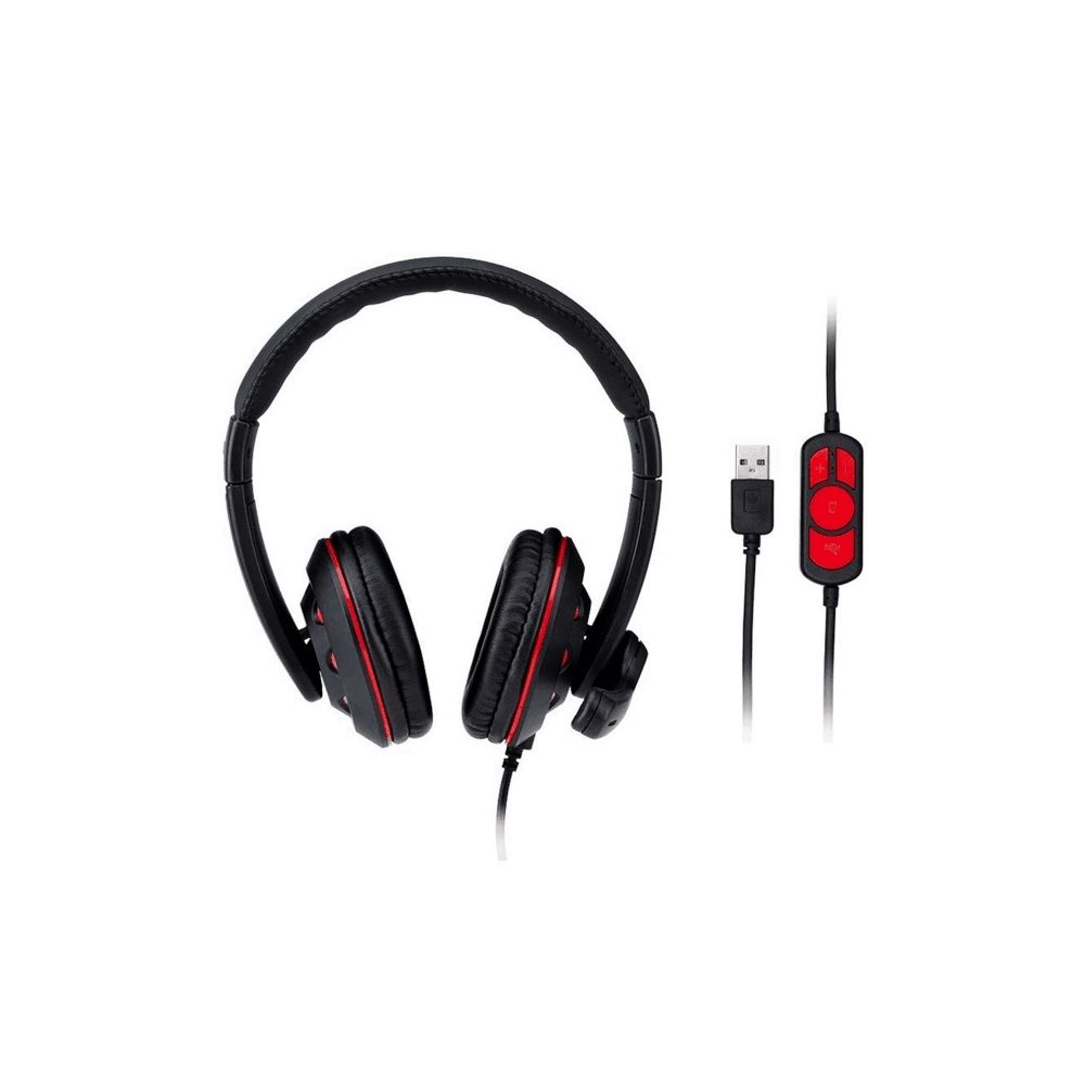 Headset com Microfone PH334 Preto Vermelho USB - Multilaser