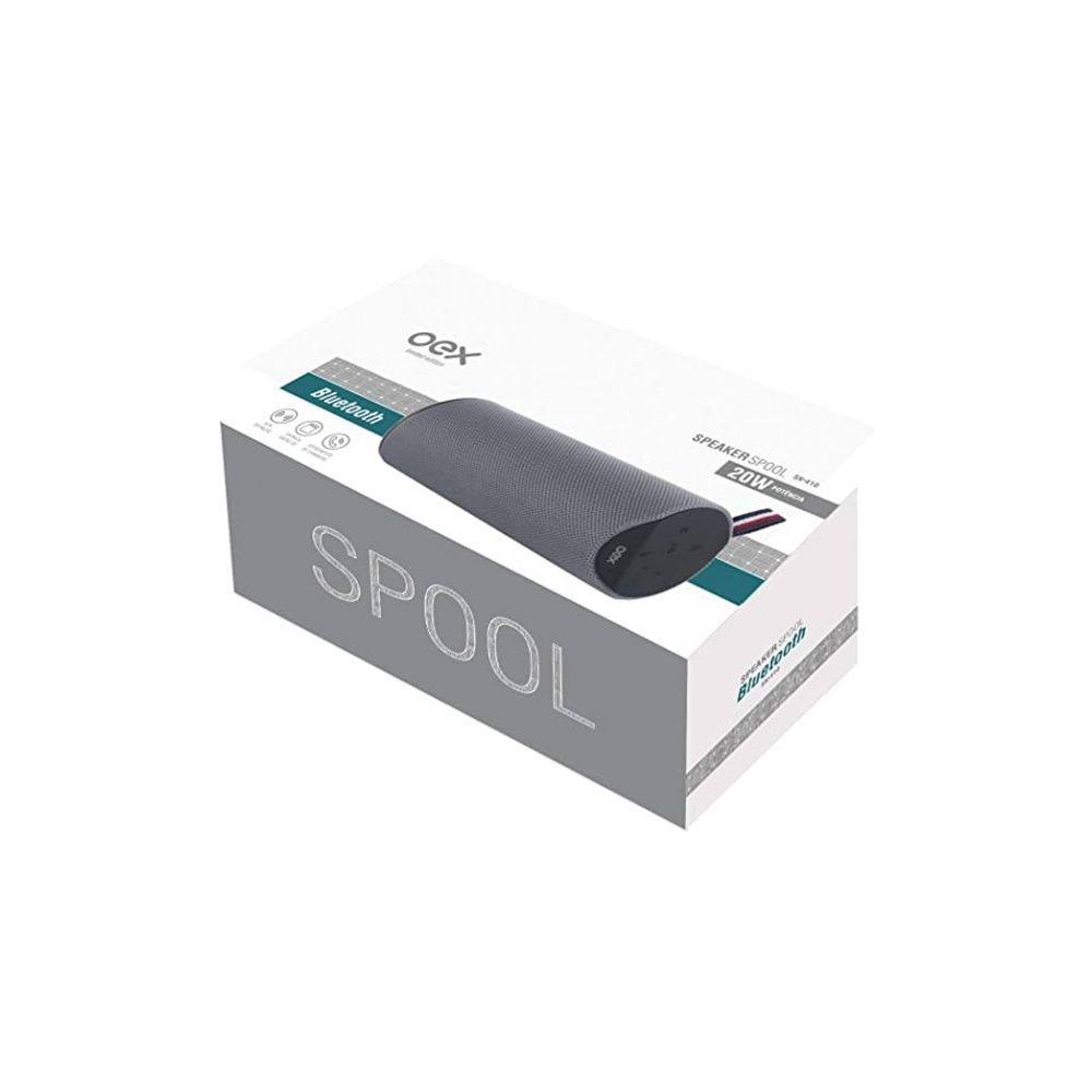 Caixa de Som Speaker Spool, Bluetooth, SK410, Cinza, 20W - Oex 