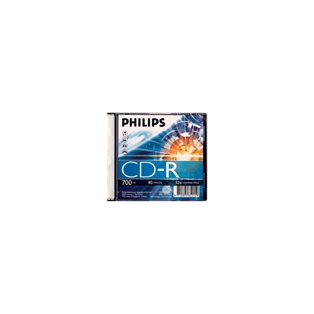 Mídia CD-R 52x 700MB 80min Slim Case - Philips