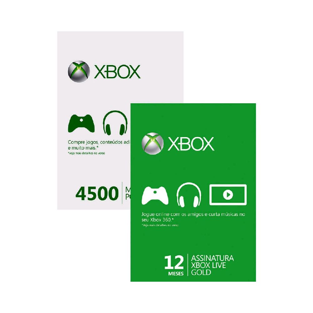 Cartão Points de 4500 Pontos para Xbox 360 - Microsoft