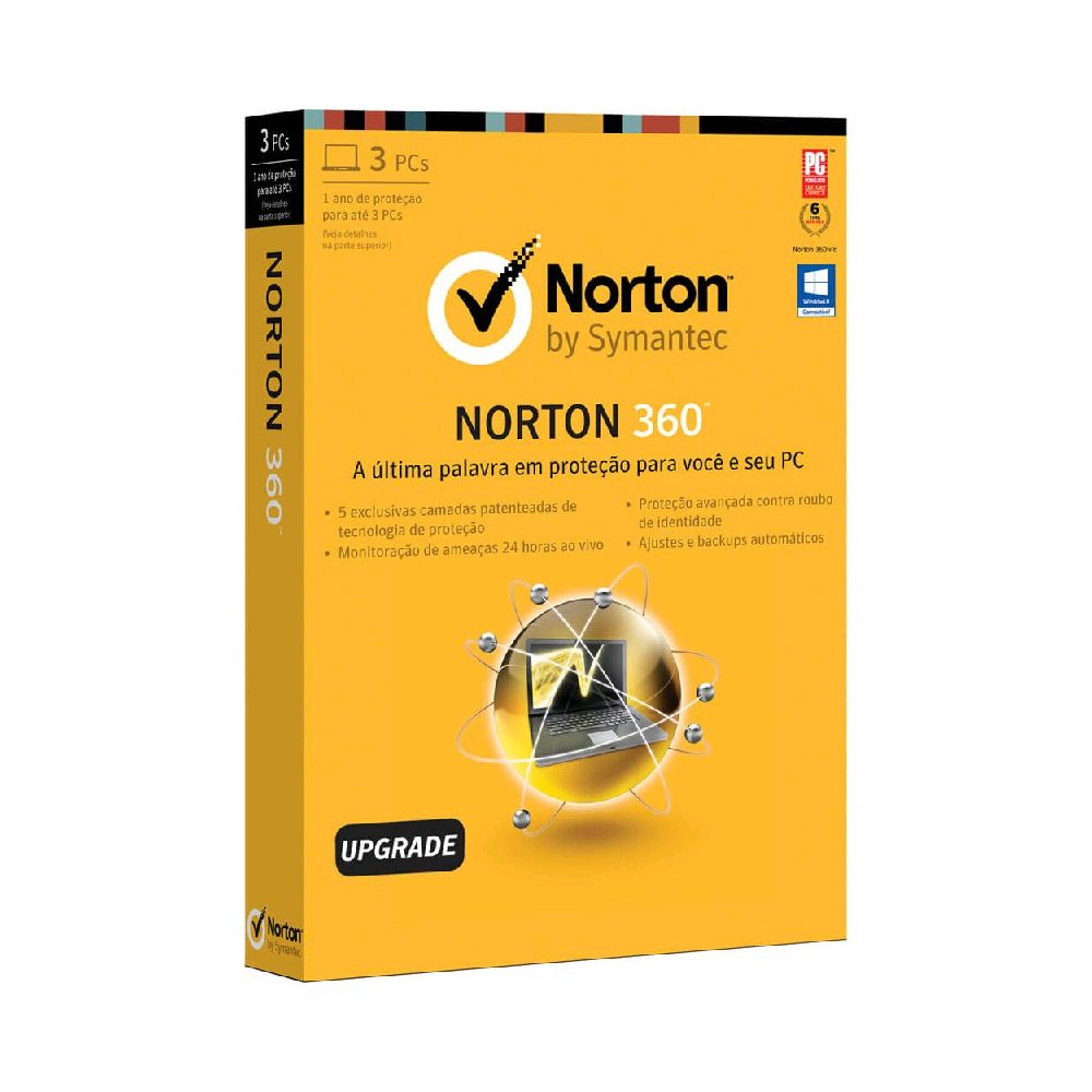 Norton 360 - 3 Usuários - PC - Symantec 