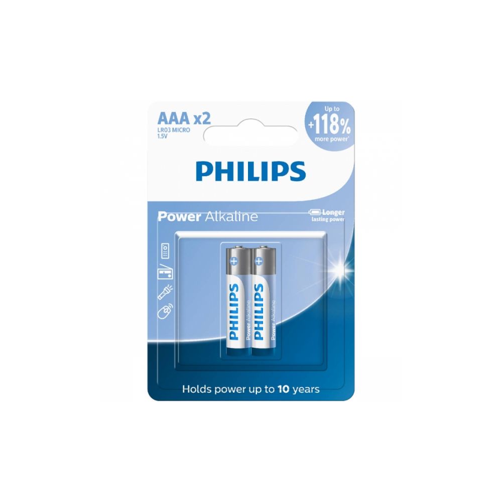 Pilha AAA Alcalina com 2 unidades LR03P2B/97 - Philips
