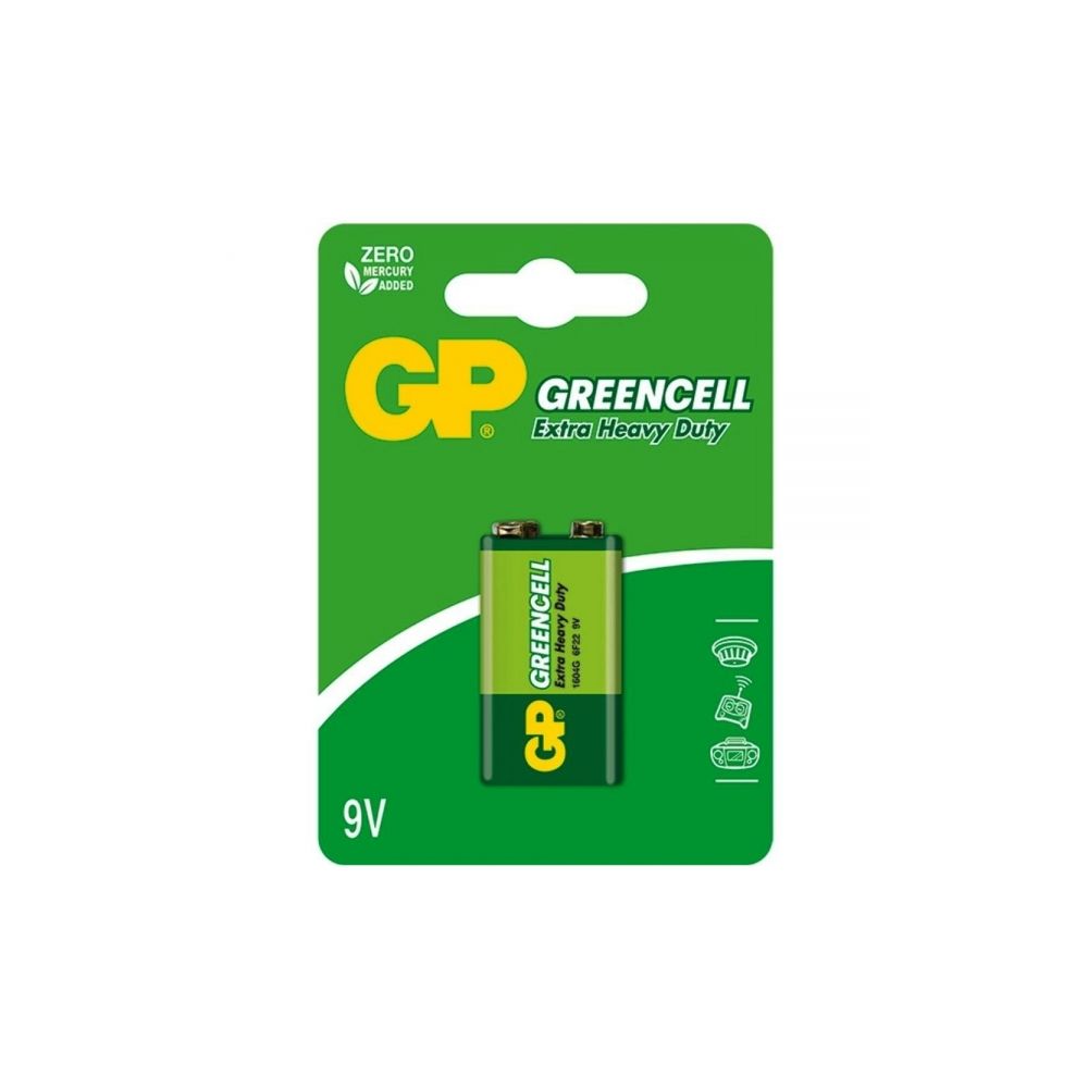 Bateria 9V Zinco/Carbono GREENCELL - GP