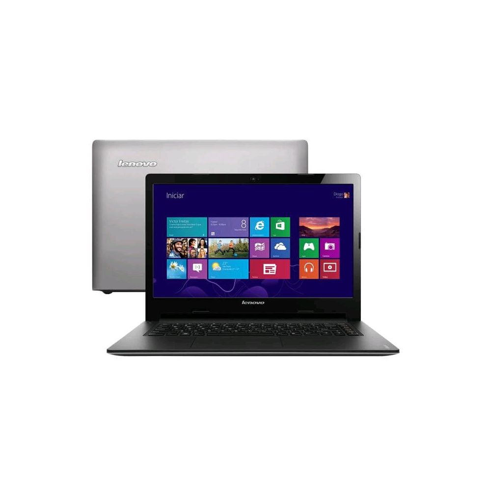 Notebook Lenovo IdeaPad S400, Intel Core i3, 4 GB, HD 500 GB, Windows 8, Prata -