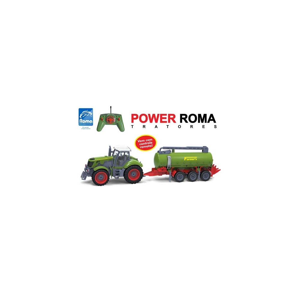 Trator Power Roma Tanque de Controle Remoto 1764 - Cores Variadas - Roma Jensen 