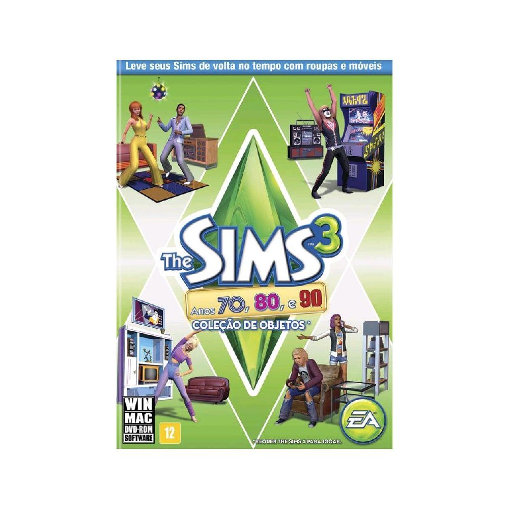 Game The Sims 3: Anos 70, 80 e 90  Coleção de Objetos - PC -  Ea - Wb Games 