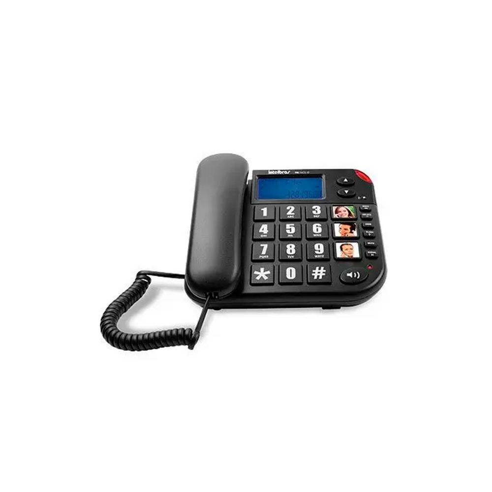 Telefone com Fio Tok Fácil ID Preto 4000073 - Intelbras
