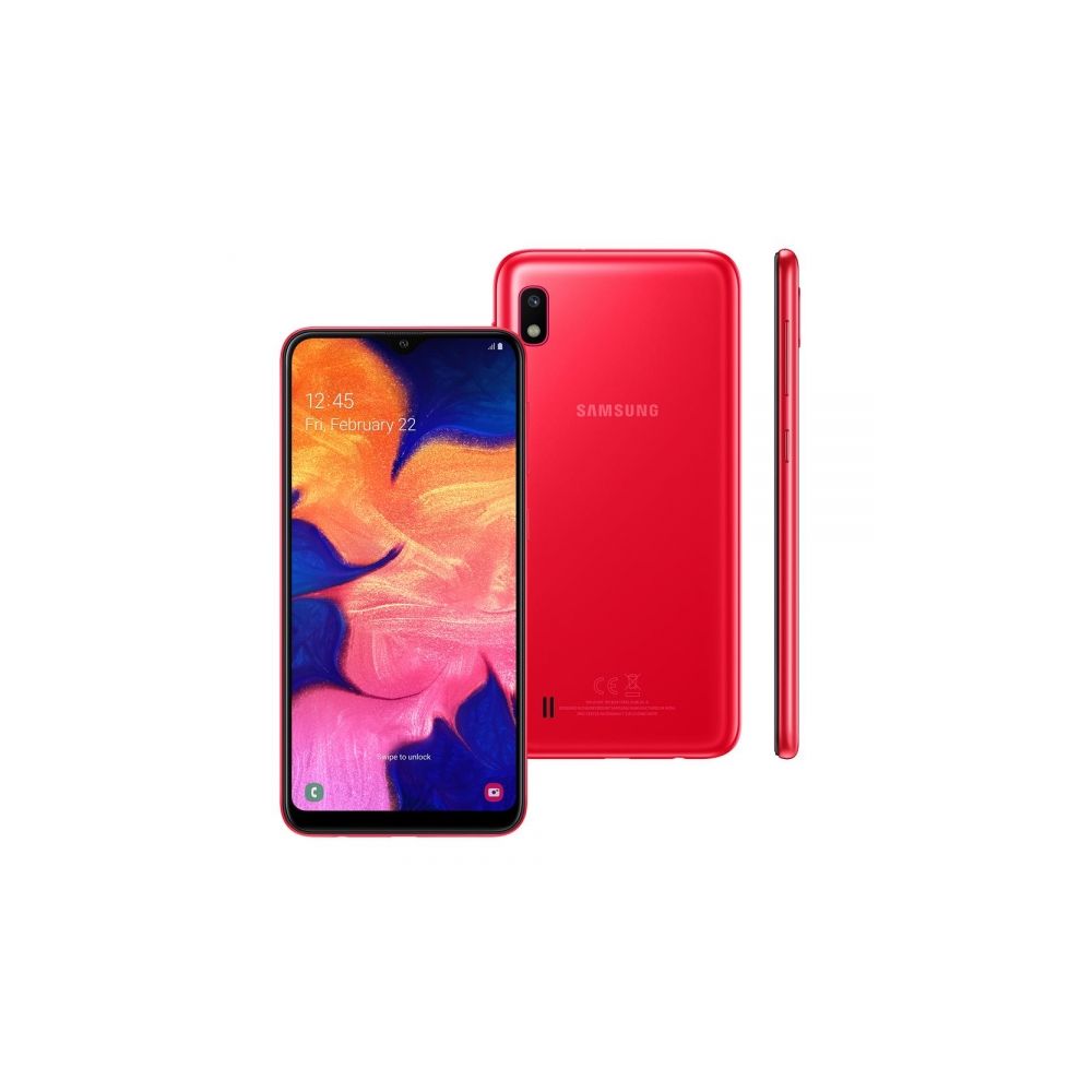 Smartphone Galaxy A10 Vermelho, 32GB, 13MP, Tela 6.2