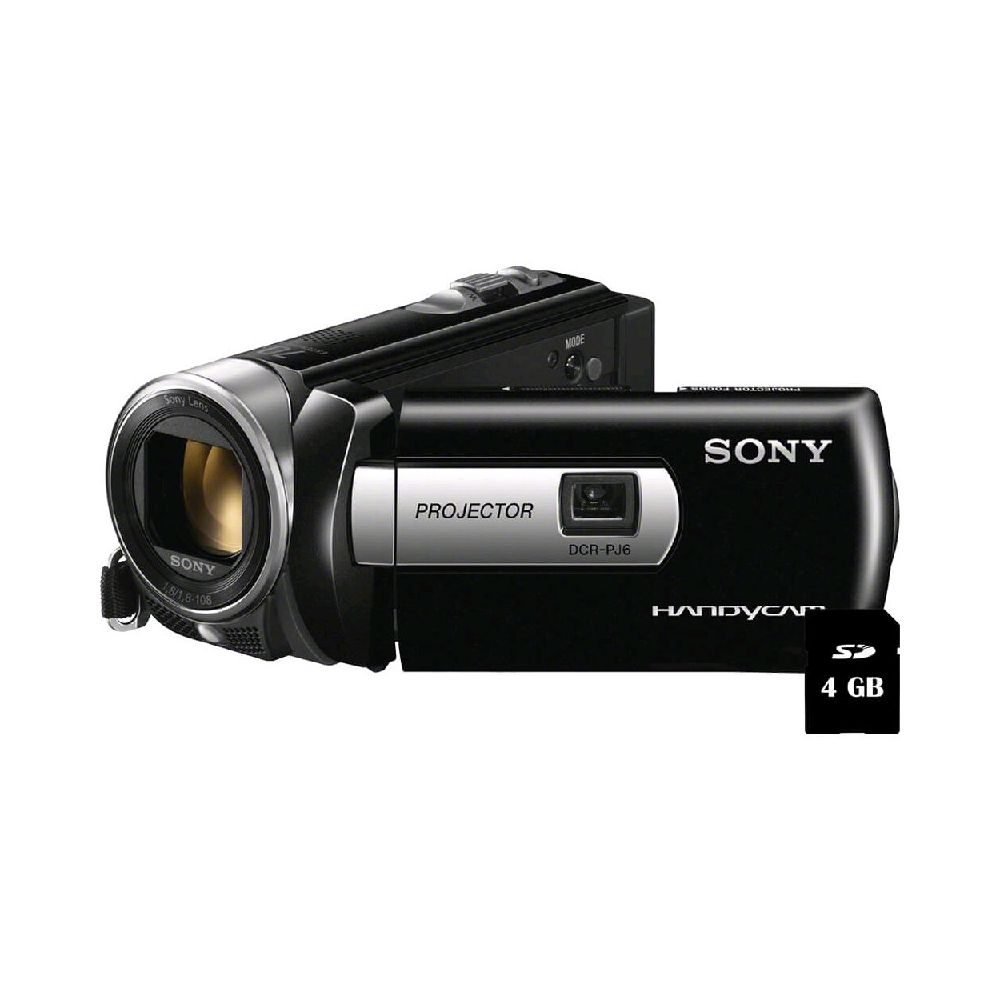 Filmadora Sony Standard Definition DCR-PJ6 70x Zoom Óptico Projetor Integrado Me