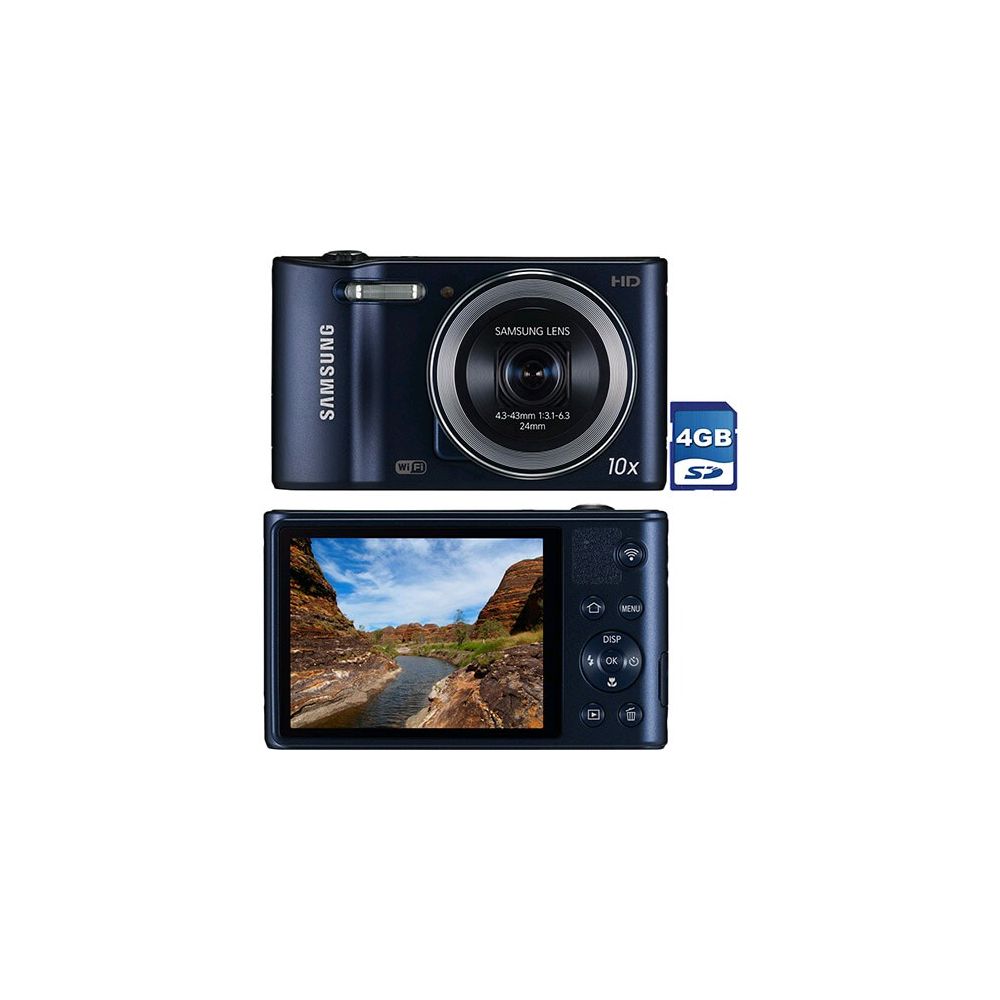 Câmera Digital Samsung WB30F 16.1MP, Zoom Óptico 10x, Grava em HD, Wi-Fi, Preta,