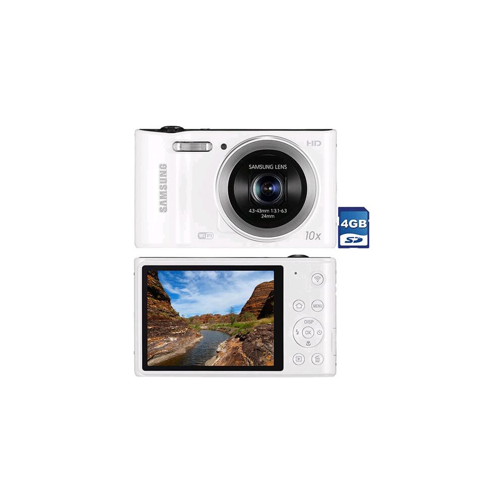 Câmera Digital  WB30 16.1MP, Zoom Óptico 10x, Grava em HD, Wi-Fi, Branca, Cartão