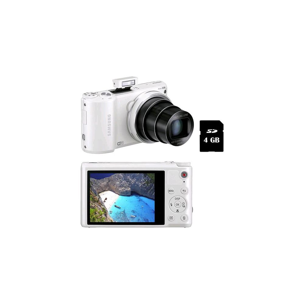 Câmera Digital  WB250 14.2MP, Zoom 18x, Grava Full HD, Wi-Fi, 4GB, Branca - Sams