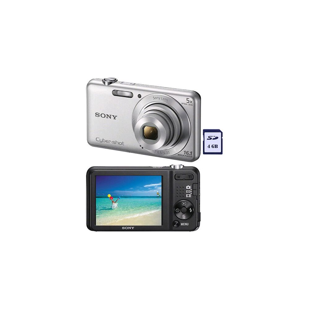 Câmera Digital Sony Cyber-shot DSC-W710 16.1 MP Zoom 5x Cartão de Memória 4GB Pr