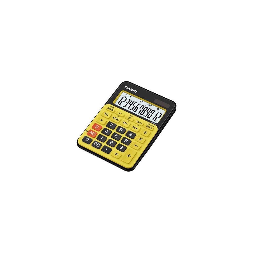 Calculadora de Mesa Casio 12 Dígitos MS-20NC Preta e Amarela
