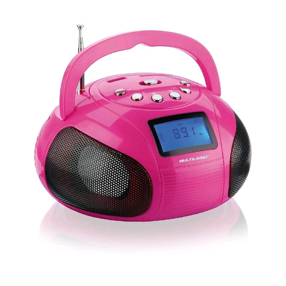 Rádio MP3 Bombox 100W RMS SP146 Rosa - Multilaser