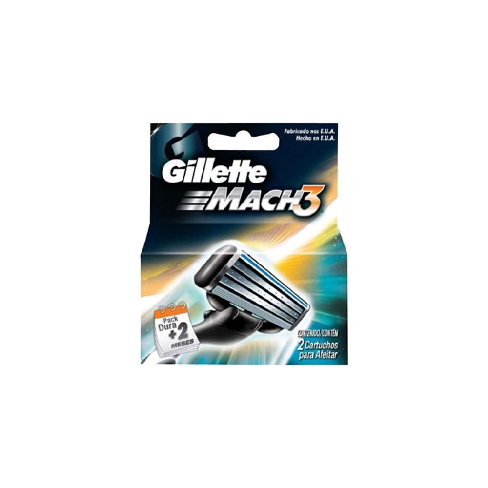 Carga Gillette Mach 3 regular para Barbear c/2 cartuchos - P&G