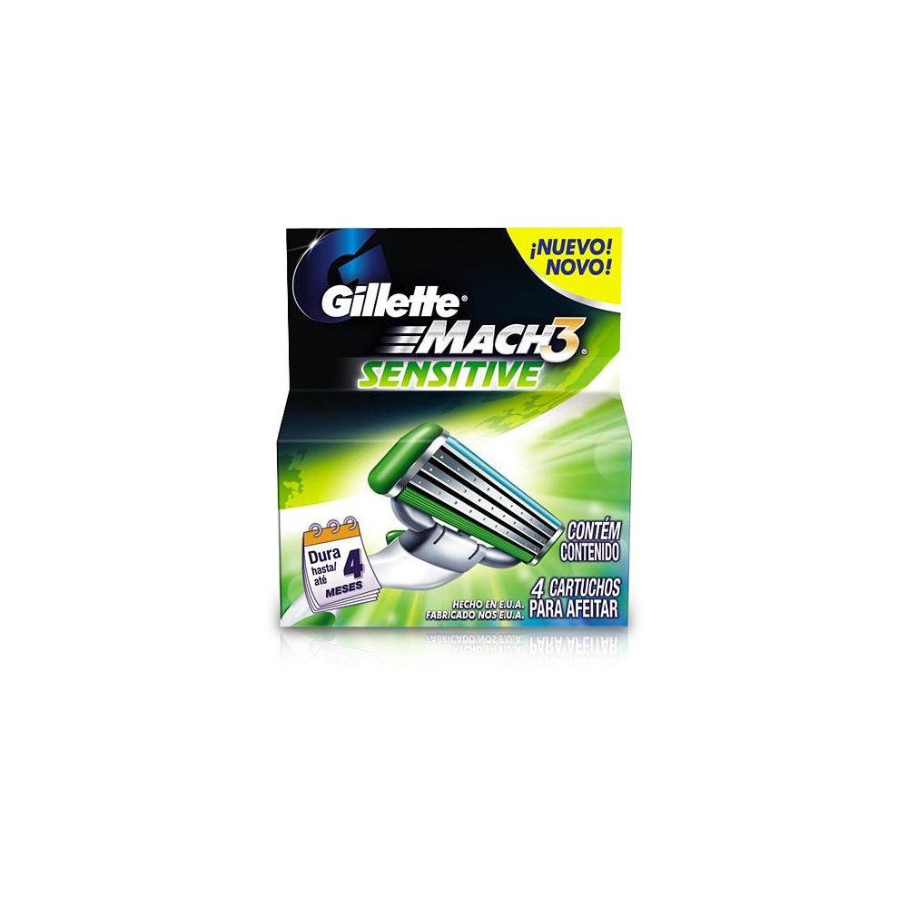 Cartucho Gillette Mach 3 Sensitive 4 Unidades - P&G