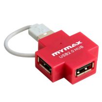 Micro Hub MSWI-USB409/RD 4 Portas USB 2.0 Vermelho - Mymax