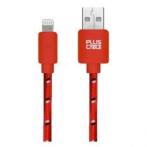 Cabo Para Iphone 5/6 Lightning Plus Cable USB-LT1002 Vermelho Nylon - Plus Cable