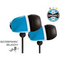 Fone de Ouvido Intra-Auricular Screamin'Buddy P2 Azul, Preto e Branco Grêmio - W
