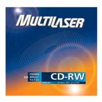 CD-RW Regravavel 12x 80Min. 700MB Caixa Slim - Multilaser