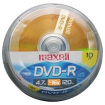 DVD-R Gravável Pino c/10 16X 4.7GB - Maxell