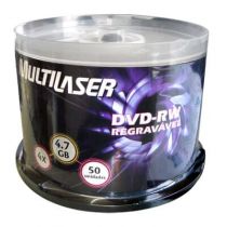 DVD-RW Regravável Dv035 Pino c/50 4X 4.7GB - Multilaser