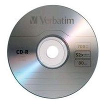 Mídia CD-R Gravável OEM 52X 80m 700Mb - Verbatim