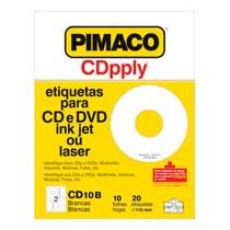 Etiqueta CD10B Ink Jet + Laser p/CD e DVD c/10 Branca -  Pimaco