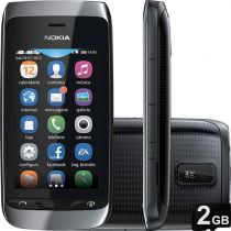Celular Dual Chip Nokia Asha 310 Desbloqueado Preto  Câmera 2MP Wi-Fi Memória In