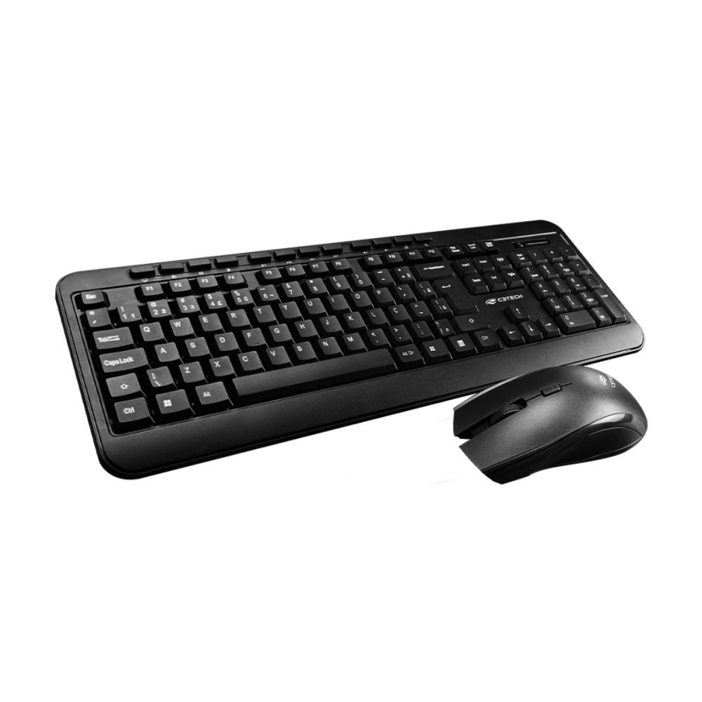 Kit Teclado e Mouse Sem Fio K-W60BK - C3Tech