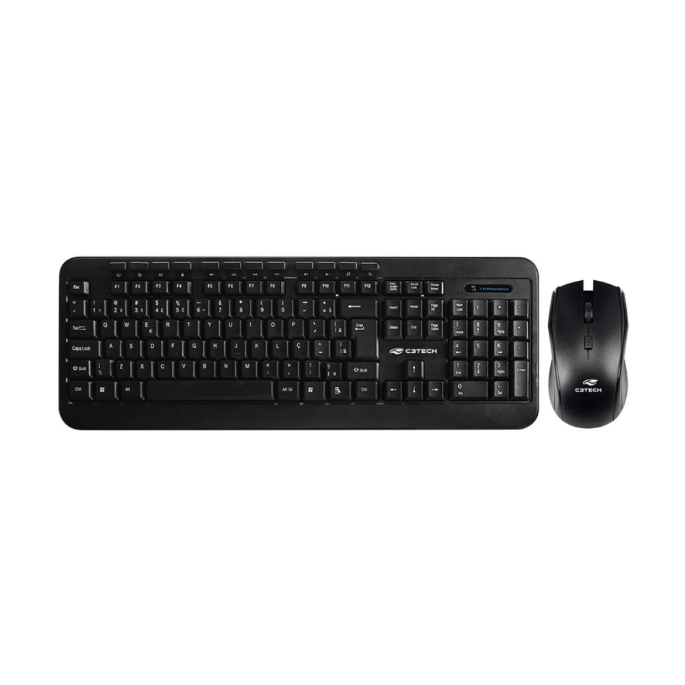 Kit Teclado e Mouse Sem Fio K-W60BK - C3Tech