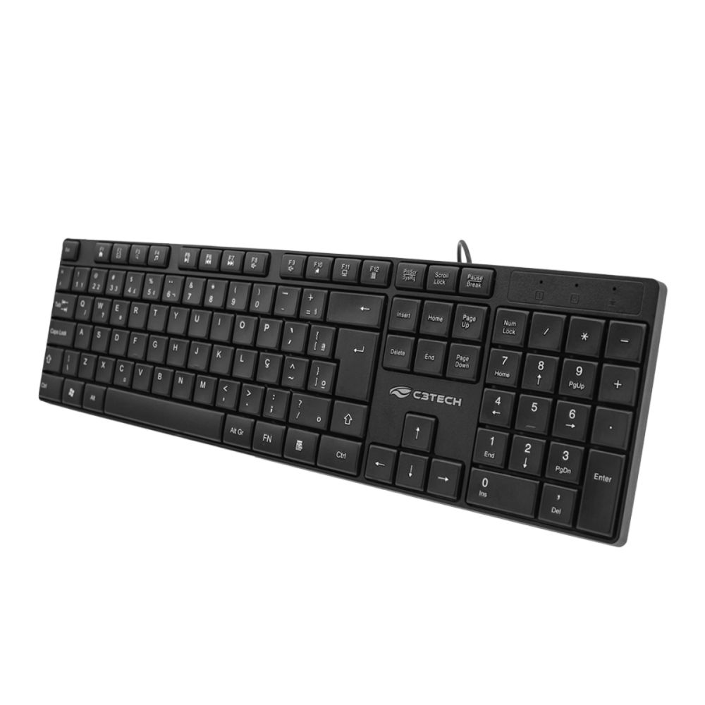Teclado USB Multimídia KB-M11BK Preto – C3Tech