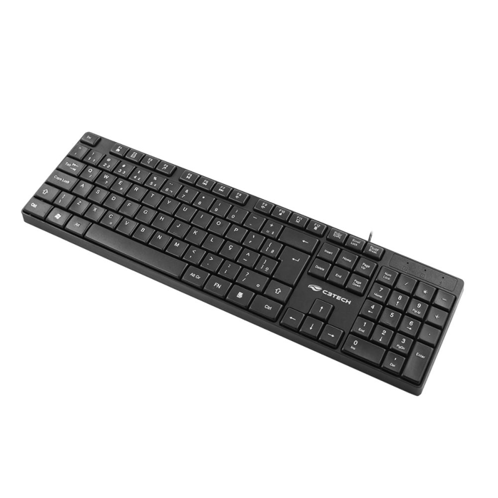 Teclado USB Multimídia KB-M11BK Preto – C3Tech