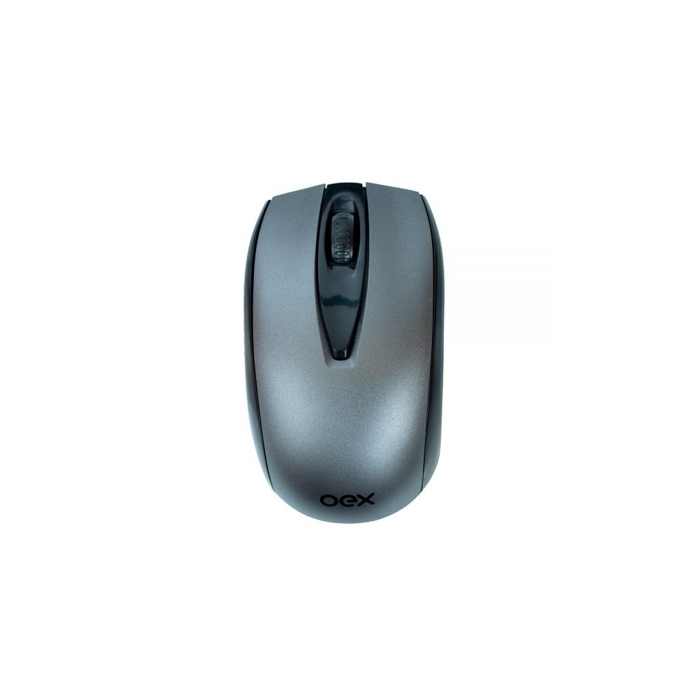 Mouse sem Fio Óptico Cinza e Preto MS407 - Oex