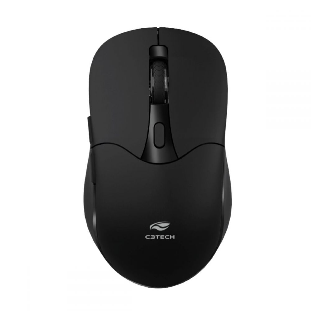 Mouse Sem Fio Recarregável Dual Mode Preto - C3Tech