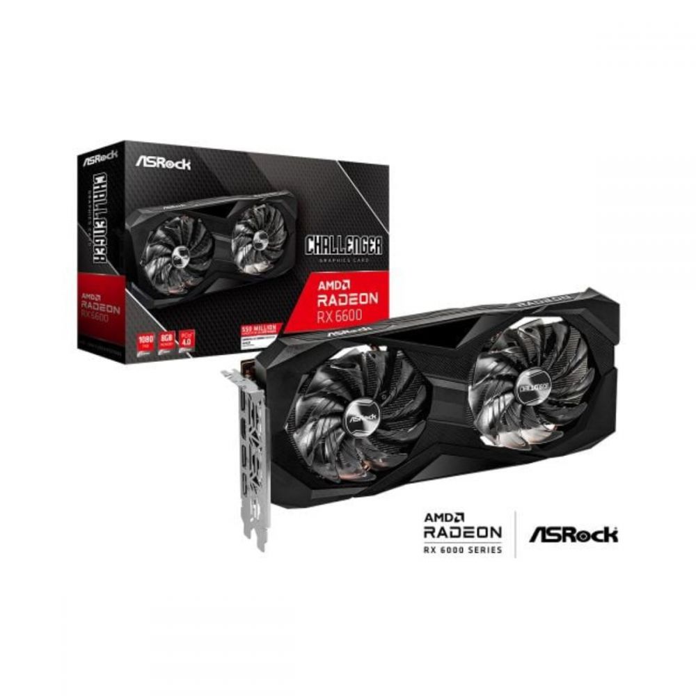 Placa de Vídeo Challenger D AMD Radeon RX 6600 - ASROCK