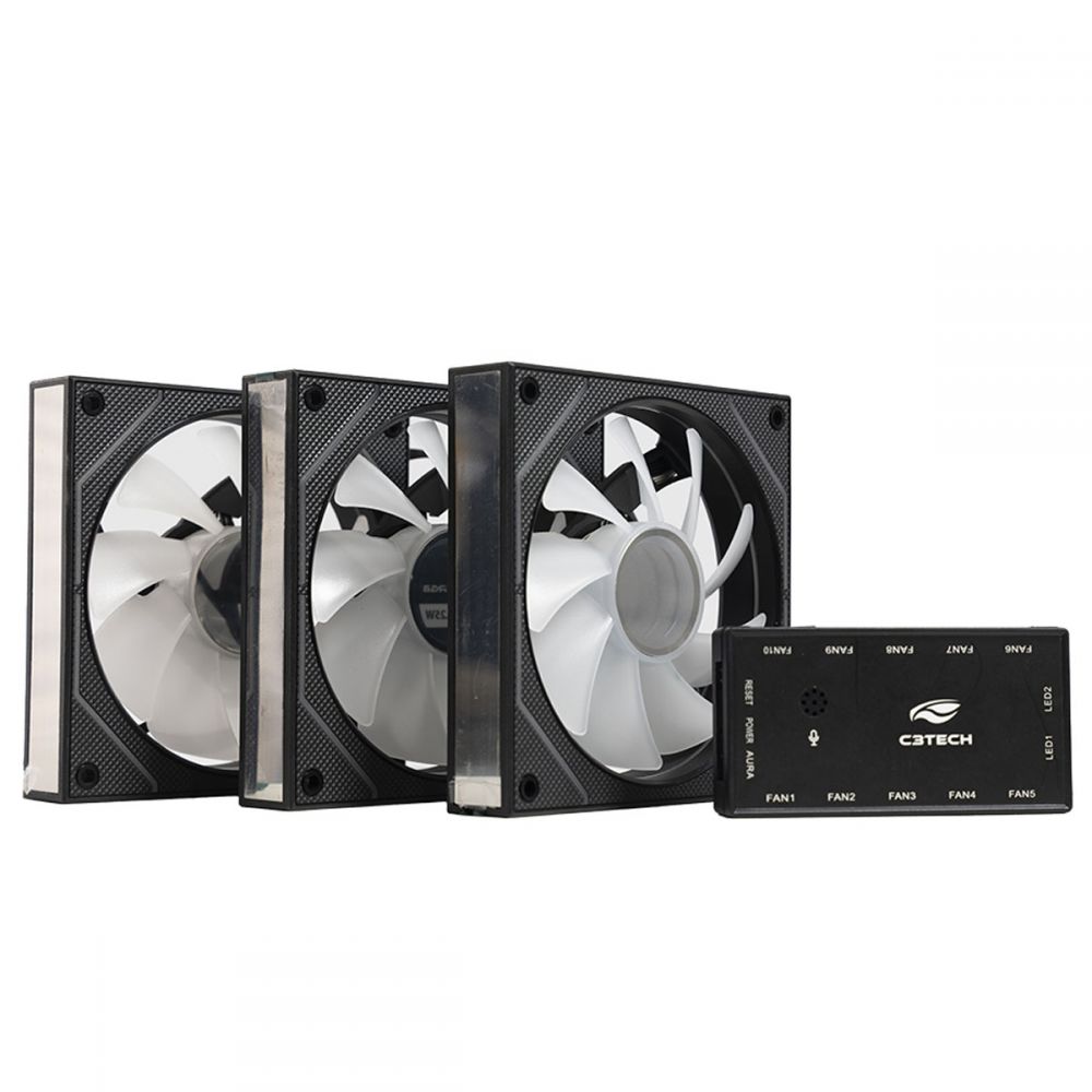 Kit Cooler Fan F9-L650BKRGB Gaming - C3Tech