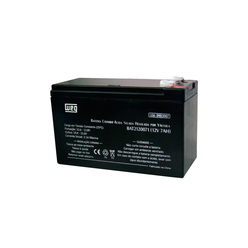 Bateria Selada VRLA 12V 7Ah BAT2120071E - WEG