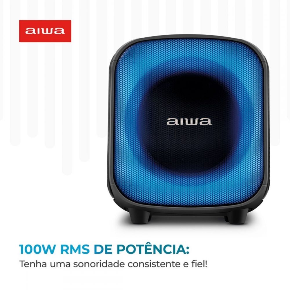 Caixa Amplificada Party Box PB07 100W IPX4 Preto - AIWA
